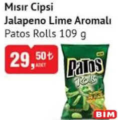 PATOS ROLLS MISIR CİPSİ JALAPENO LİME AROMALI 109 G